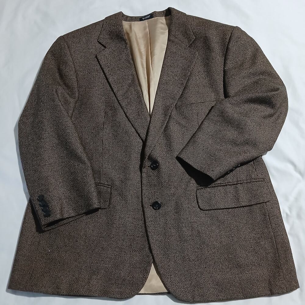 Robert Stock 44S Silk/Wool Blend Brown Woven Fully Lined INK ON LINER ONLY